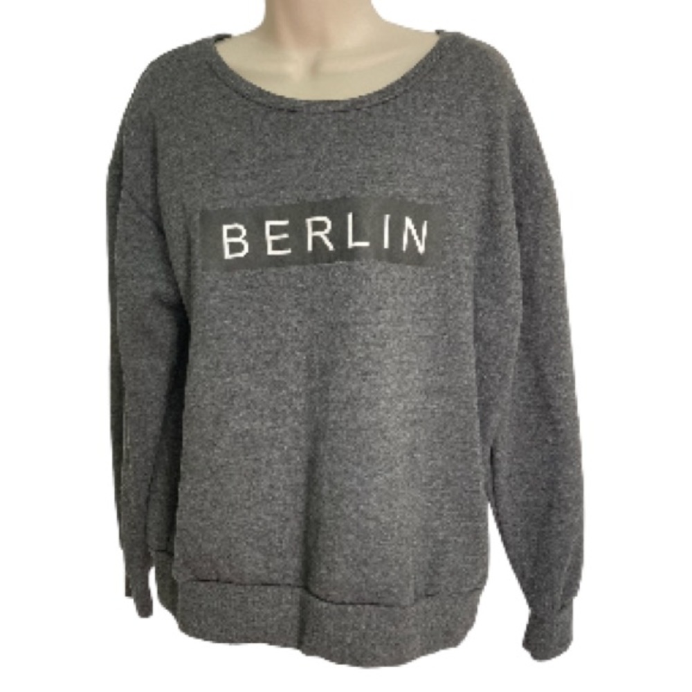 BERLIN Germany Gray Pullover Crewneck Sweatshirt by Atmosphere Womens Size 10